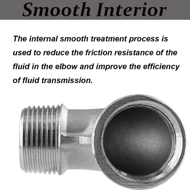 1Pcs Stainless Steel Elbow Pipe Fitting, 90 Degree Elbow 3/8