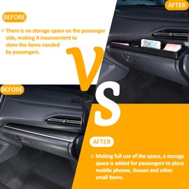 Daeiclru Co-Pilot Passenger Storage Organizer Tray Compatible with Subaru WRX/Crosstrek 2022-2024, Center Console Dashboard Tray Passenger Side Storage Box Interior Storage Expansion Accessories