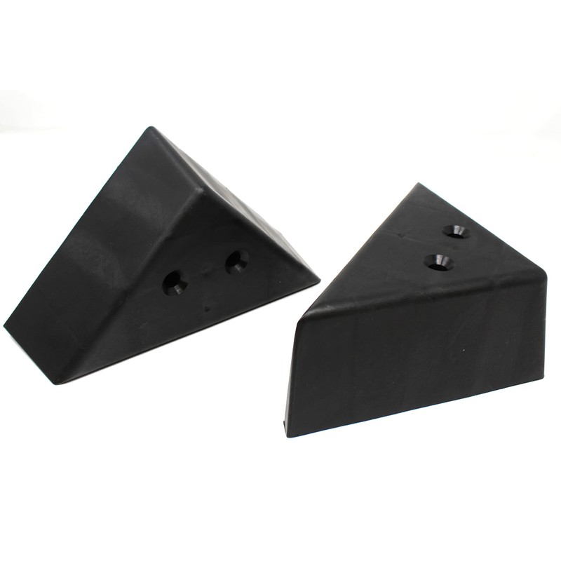 JSP Manufacturing 3" Triangle Plastic Furniture Black Corner Legs -