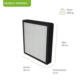 AVERA Filtro HEPA carbón activado de repuesto para purificador de aire PHEPA01, Filtro 2 en 1, Elimina el 99.99% de partículas contaminantes de 0.3 mi