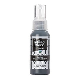 Gallery Glass Plomo Líquido, Negro 2 fl oz Plomo Perfecto para Proyectos de Pintura de Vidrieras DIY, 19702