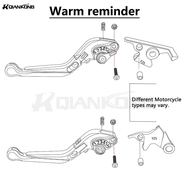 R QIANKONG Vulcan S650 Brake & Clutch Levers Set Foldable