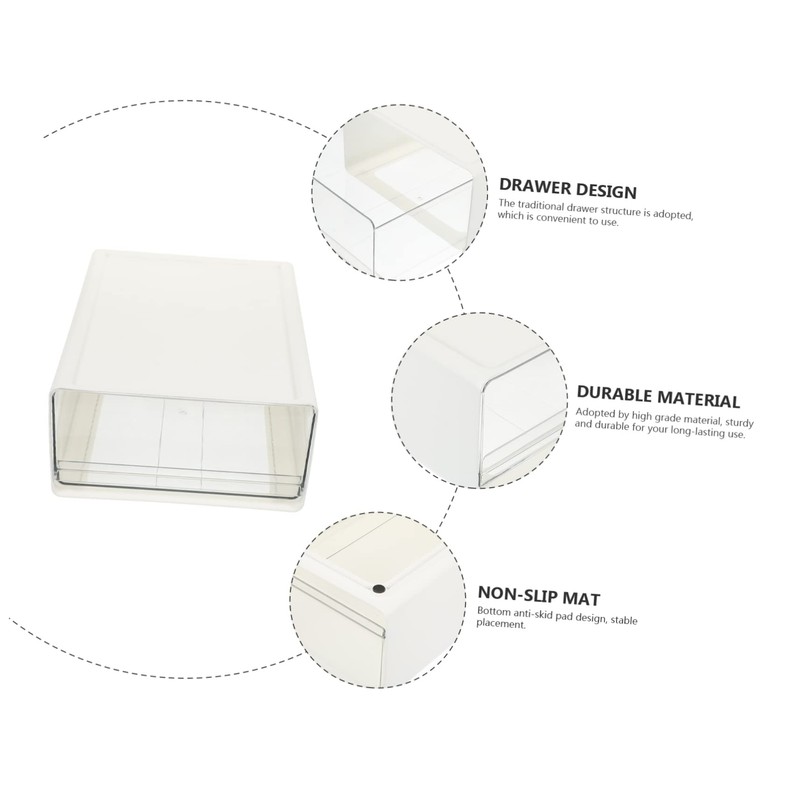 Operitacx Collapsible Stackable Storage Box Drawer Box for Office Supply