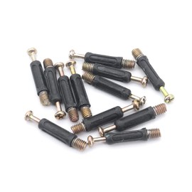 Yuhtech Cam Bolt Nut Dowel, 108 Pcs Flat Furniture Connector Fixing Screw for Furniture, Cabinet, Wardrobe, with Locking Cam Fitting, Dowel Screws, Pre- Inserted Nut