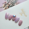 Roman Flower Handmade Nail Tips - Long Square / 로망