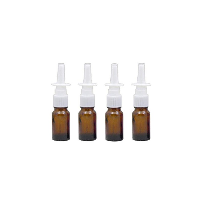 6 Pcs 10ML 0.34OZ Empty Refillable Brown Glass Nasal Spray