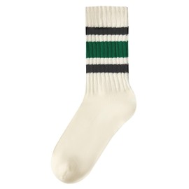 Century Star Retro Striped Socks for Women - Vintage Casual Novelty Athletic Tube Crew Socks Black Green