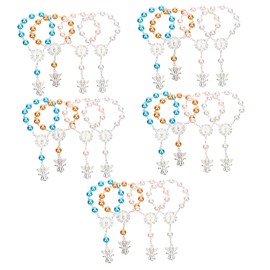 jojofuny 20pcs Angel Charm Bracelet Delicate Rosary Wrist Chains for Baptism Shower Favors Elegant Religious Jewelry for Girls and Women