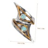 GRIRIW Open Ring Adjustable Turquoise Jewelry for Women Retro Blue