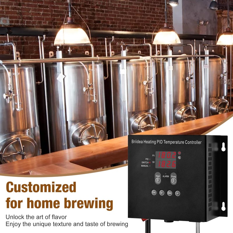 Briidea Heating PID Temperature Controller, -40℉~302℉/-40℃~150℃, Independent Pump Control, Pre-Wired