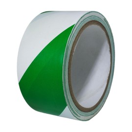 GGR Supplies SST-618C Green & White Hazard Warning Safety Stripe Tape: 2" in. Wide x 18 yds.
