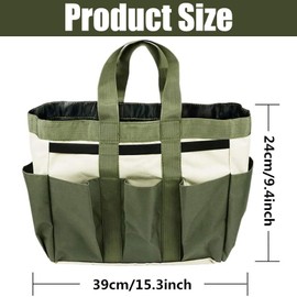 Garden Tool Bag with 8 Pockets,Garden Tool Storage Bag,Heavy Duty 600D Oxford Gardening Tote Bag,Portable Garden Tote Bag,Gardening Tool Storage Bag,Garden Tool Holder Bag,Garden Tote Bag with Handles