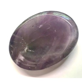 Amethyst Thumb Worry Stone with Velvet Gift Bag. Chakra Reiki Healing Crystal and Gemstone. Oval Thumb and Pocket Stone by Healing Stones & Crystals co. (Amethyst)