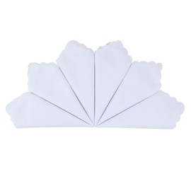 HOULIFE Ladies 100% 60S Cotton Handkerchiefs Womens Soft Solid Pure White Hankies for Wedding Party DIY 6/12 Pieces 28x28cm Christmas Gifts