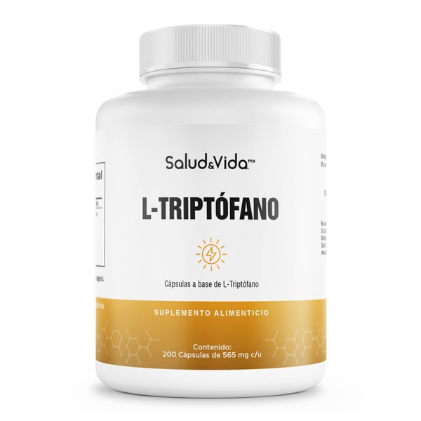 L-Triptófano 500 mg por porción (1 al Día) | 200 Cápsulas | S&V | Aminoácido Esencial | Sin Gluten y Sin OMG