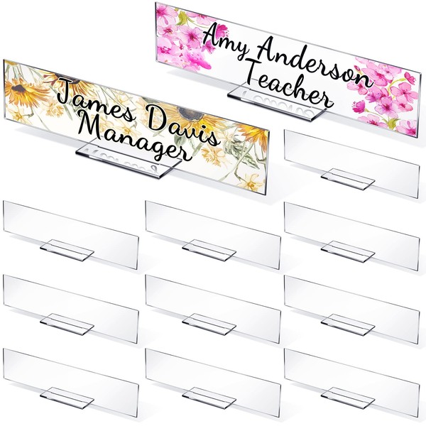 12 Pack Acrylic Name Plate Personalized Desk Name Plaque Sign