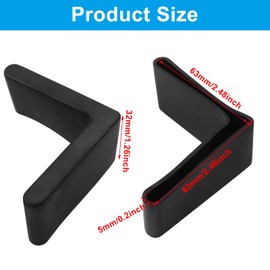 Auvotuis 8 PCS Rubber Angle Iron Caps 2-1/2inch/63mm, L Shaped Furniture Angle Iron Leg Foot Cover Bed Frame End Caps Furniture Pads Protector for Shelf Rack Bed