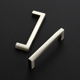 Ravinte 10 Pack Solid 3-1/2 Inch Center to Center Slim Square Bar Drawer Handles Kitchen Cabinet Handles Brushed Nickel Drawer Pulls Kitchen Cabinet Hardware Kitchen Handles Cabinet Pulls