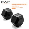 CAP Barbell 90 LB Coated Hex Dumbbell Weight with Black