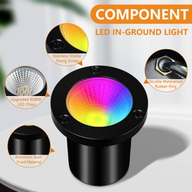AGDJASA Low Voltage Landscape Lighting - 10W RGB Landscape Lights with Color Changing, 12V-24V Waterproof In-Ground Lights,Outdoor Landscape Lighting for Yard Walkway Garden (12)