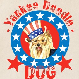 CafePress Patriotic Yorkie Tote Bag Reusable Natural Beige Canvas Shopping Bag