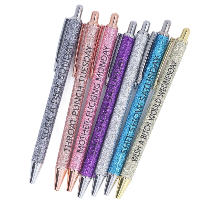 7Pcs Anti Slip Ballpoint Pens Quick Drying Plastic Ballpoint Pens