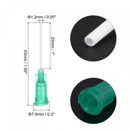 sourcing map 20 Pcs 18G Plastic Dispensing Needles, 1" PP Glue Needle Tube Blunt Luer Lock Tips with PP Flexible Needle for Liquid Glue Gun, Green