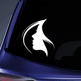 Bargain Max Decals Pretty Girl Silhouette Sticker Decal Notebook Car Laptop 5.5" (White)