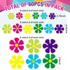 Outus 60 Pieces Flower Shaped Cutouts Mini Retro Flower Cutouts