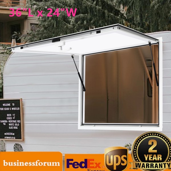 Unbranded Concession Stand Trailer Serving Window Food Truck Service Awning