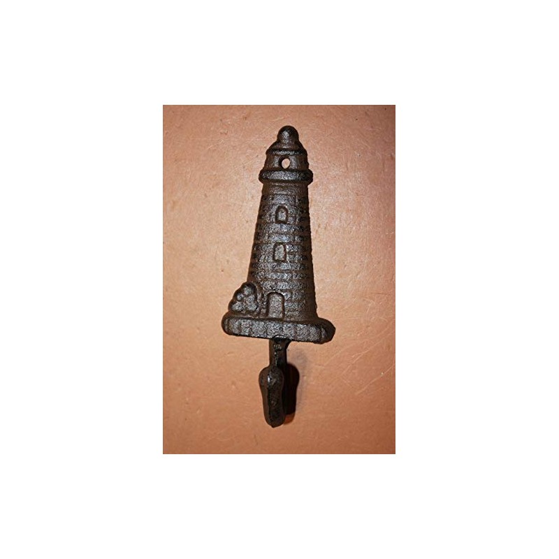 Southern Metal Cast Iron Lighthouse Bath Towel Hooks Rustic Brown,
