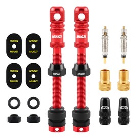 Presta Universal Valve Stem, Tubeless Presta Valve Stem Kit with Core Removal Tool for MTB/Mountain Bike/Road Bike, 55MM Red