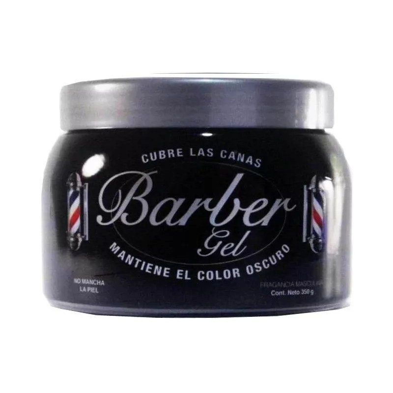Barbers 4pz Gel Cubre Canas Barber Negro 350 Gr