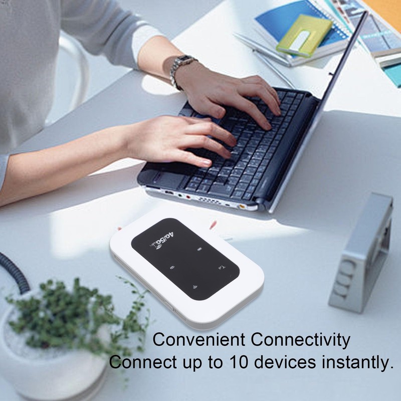 Portable 4G/5G WiFi Hotspot Router 300Mbps, SIM Card Slot &