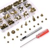 Swpeet 96 Sets 12 Styles Gun-Black Mixed Shape Spikes and