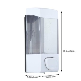 Wall Mount Soap Dispenser, 350 ml Bathroom Manual Plastic Soap Liquid Lotion Shampoo Dispenser Holder Wall Mounted 6.89 x 2.48 x 3.07 Inches with Screw Accessories for Bathroom, Kitchen, Ho