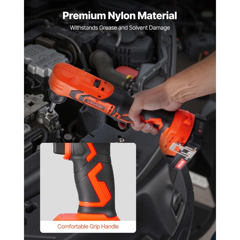 VEVOR Right Angle Drill, 3/8 Inch Chuck, 90 Degree Cordless