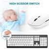 Ergonomic Wireless Keyboard and Mouse Combo - Silent, 2.4G, Multi-Device