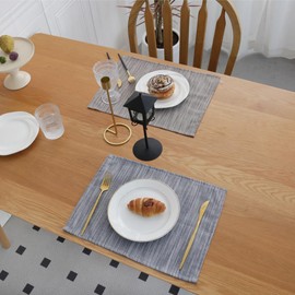 CosyAurora Natural Linen Placemats Set of 4, 30x40cm, Washable Fabric Place Mats for Table, Dinning, Kitchen, Party, Housewarming (Sand Brown)