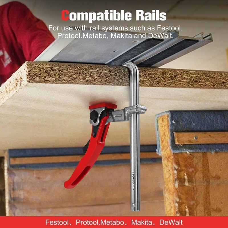 2 x Clamp Guide Rail, Lever Clamp Table Clamp with