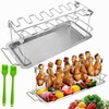 Chicken Leg Rack for Grill with Drip Tray, 14 Slots
