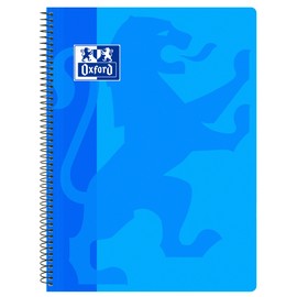 Oxford Classic Spiral Notebook, Plastic Cover, Grid 4 x 4, Turquoise