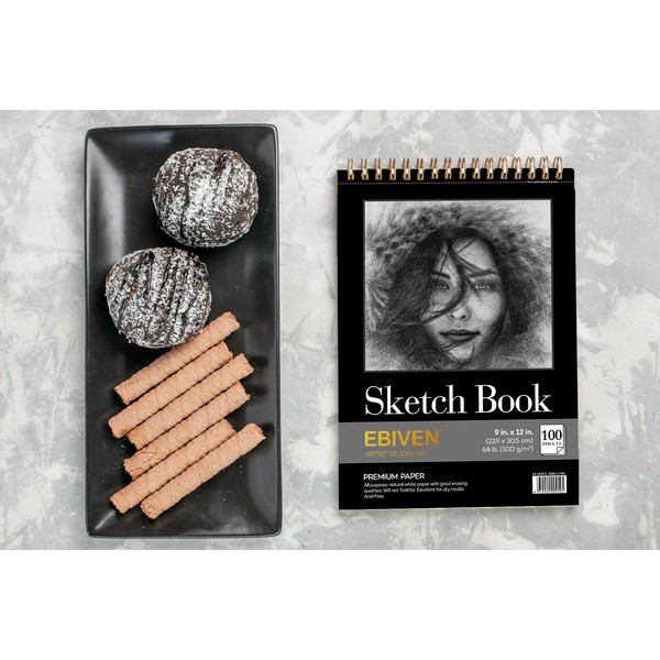 EBIVEN 9 x 12 inches Sketch Book, Top Spiral Bound