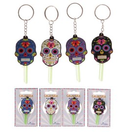Puckator Day of the Dead Funky PVC Key Cover Key Chain - Key Chains For Men - Key Wallets For Men - Small Toys For Mystery Boxes - Small Gifts For Kids - Keychain Cute - Metal And Resin Keyring