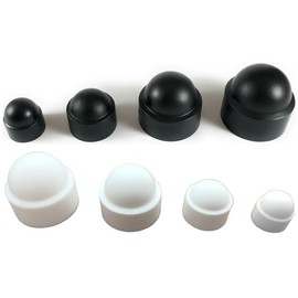Plastic Dome Nut Protection Cap Covers (M8, 100 Pack, White)