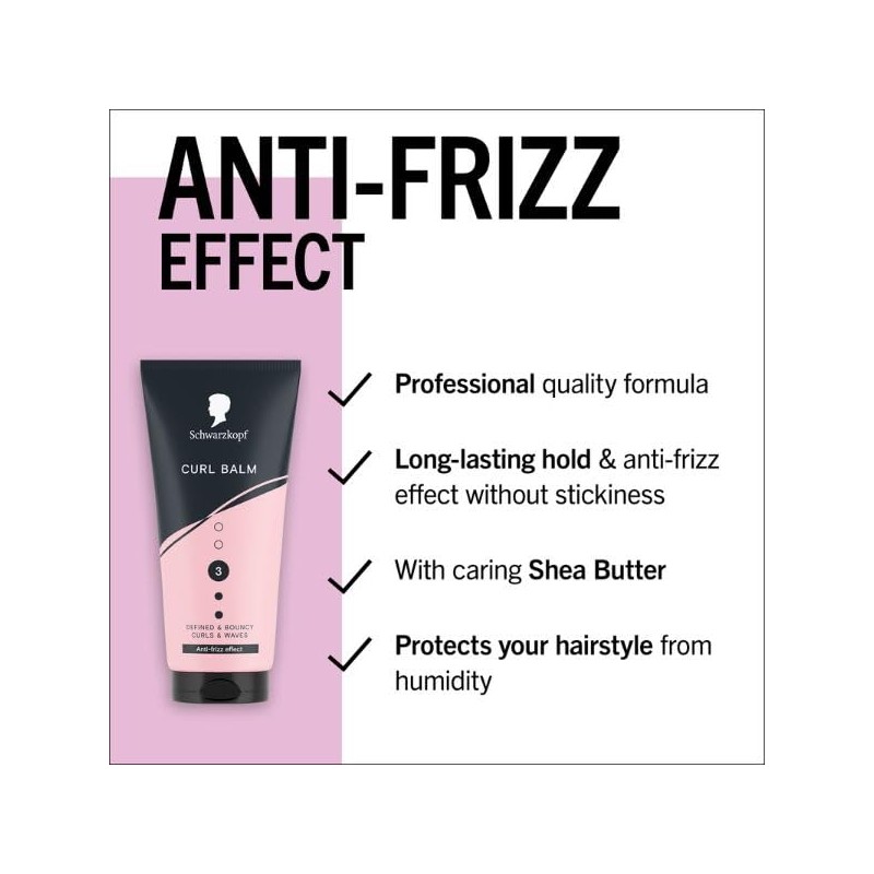 Schwarzkopf Curl Balm 150ml, Hair Styling for Curly Hair, Defined