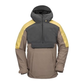 Volcom Men's Brighton Pullover Anarok Hooded Snowboard Jacket, Chestnut Brown S5