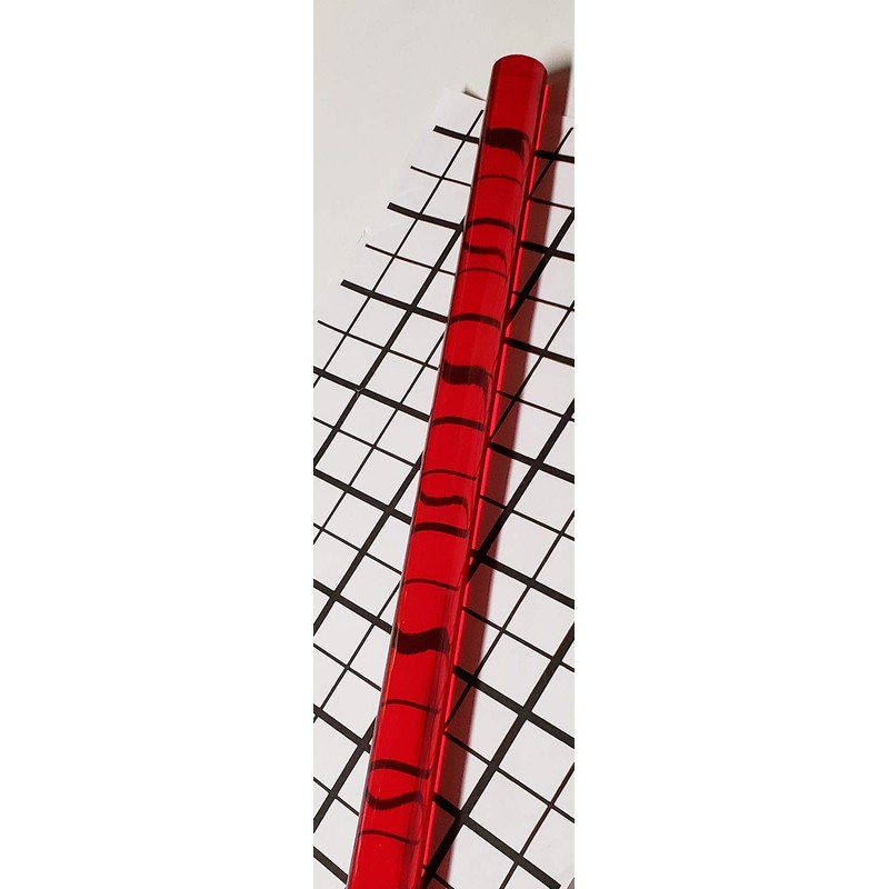 1Pc 1/2" x 36" Long Clear RED Translucent Acrylic Plexiglass