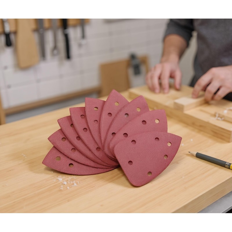 100 PCS Mouse Detail Sander Sandpaper 6 Holes, 80 Grit
