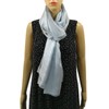 Shanlin Solid Color Silk Feel Long Scarves (Silver Blue)
